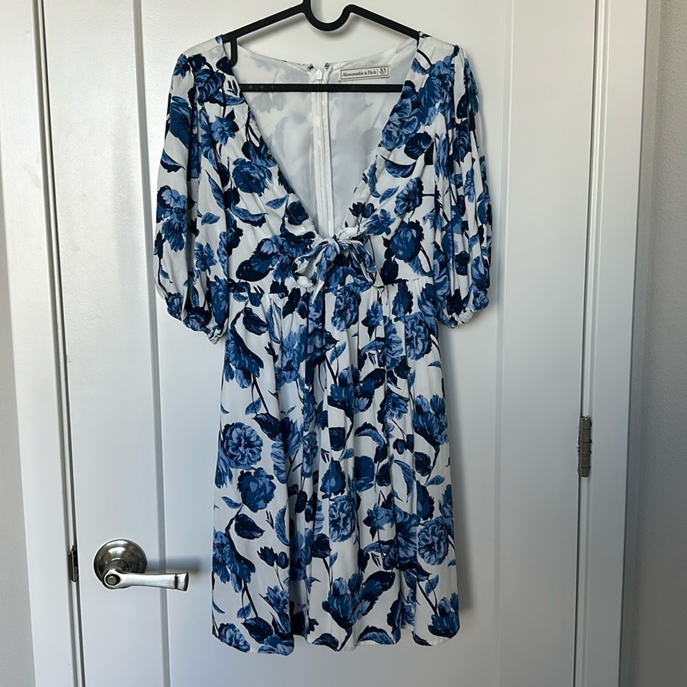 A&F, blue floral mini dress